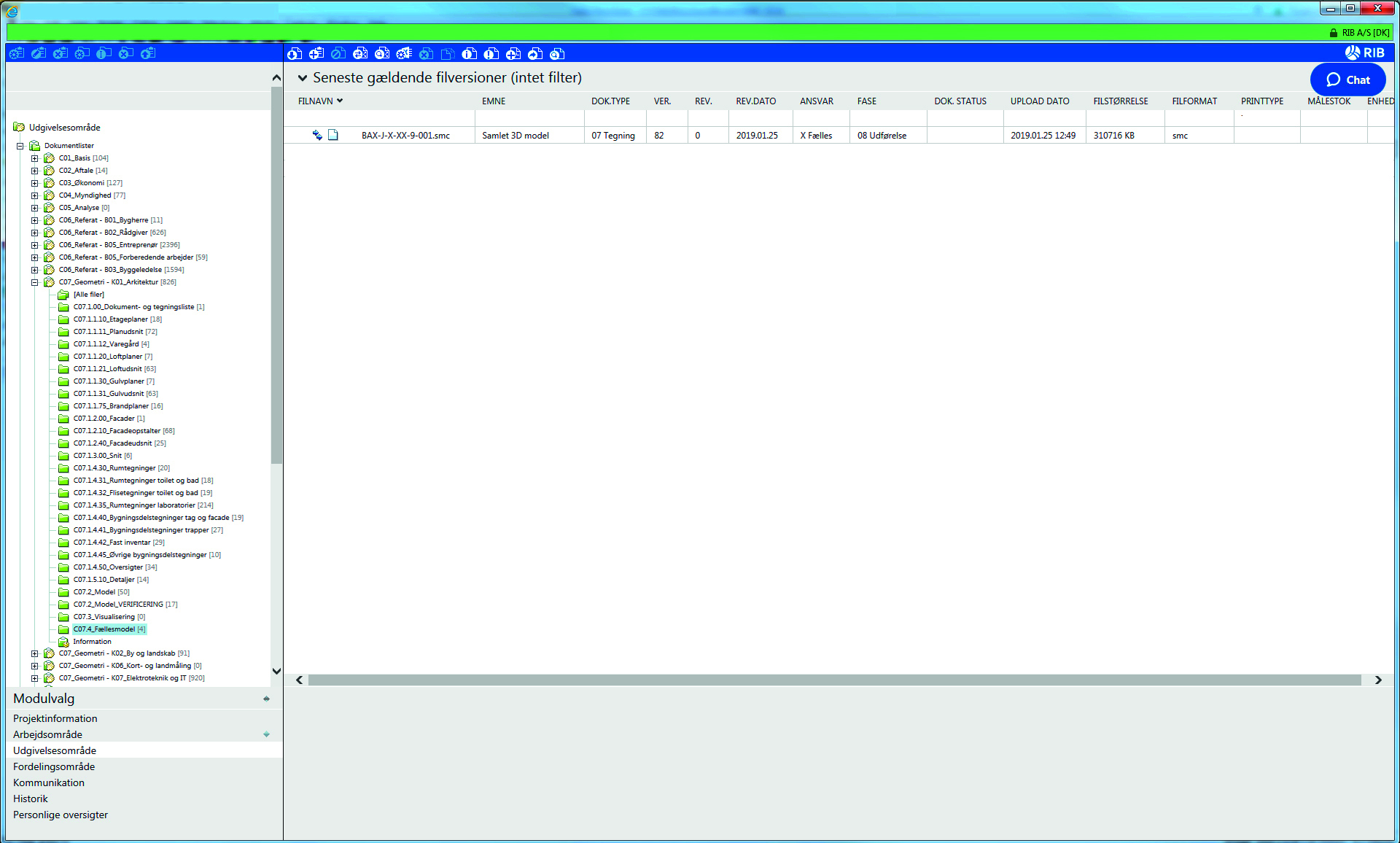 Figur 22 er et eksempel på brugerflade for digitalt værktøj til håndtering af dokumentation
